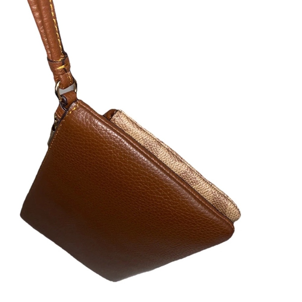 Coach Signature Tan Wristlet Clutch - Picture 8 of 15